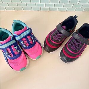 Stride Rite Pink Play Sneakers WIDE  - Set of 2 - 13.5W - Boy Girl Colorblock